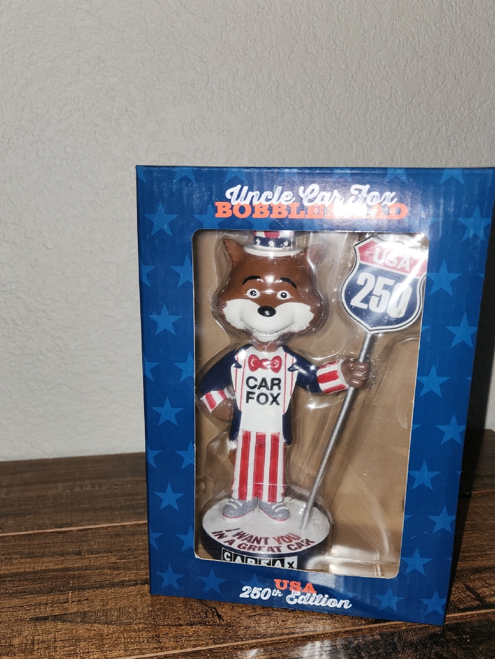 Car Fox Bobblehead - Red, White & Blue USA 250th Edition